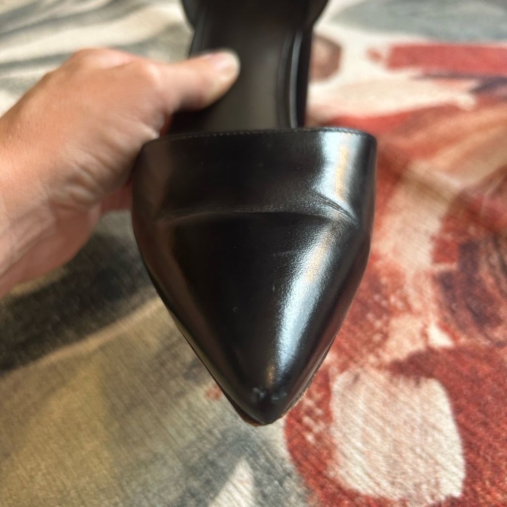 Vince Black Pointed-Toe D'Orsay Block Heel Pumps - Picture 11 of 14